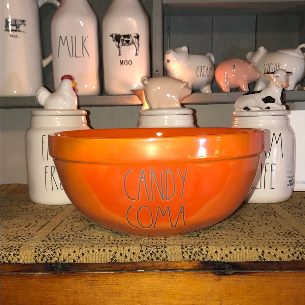 Rae Dunn CANDY COMA Large Mixing/Candy Bowl (Iridescent Orange) Do Not Bundle